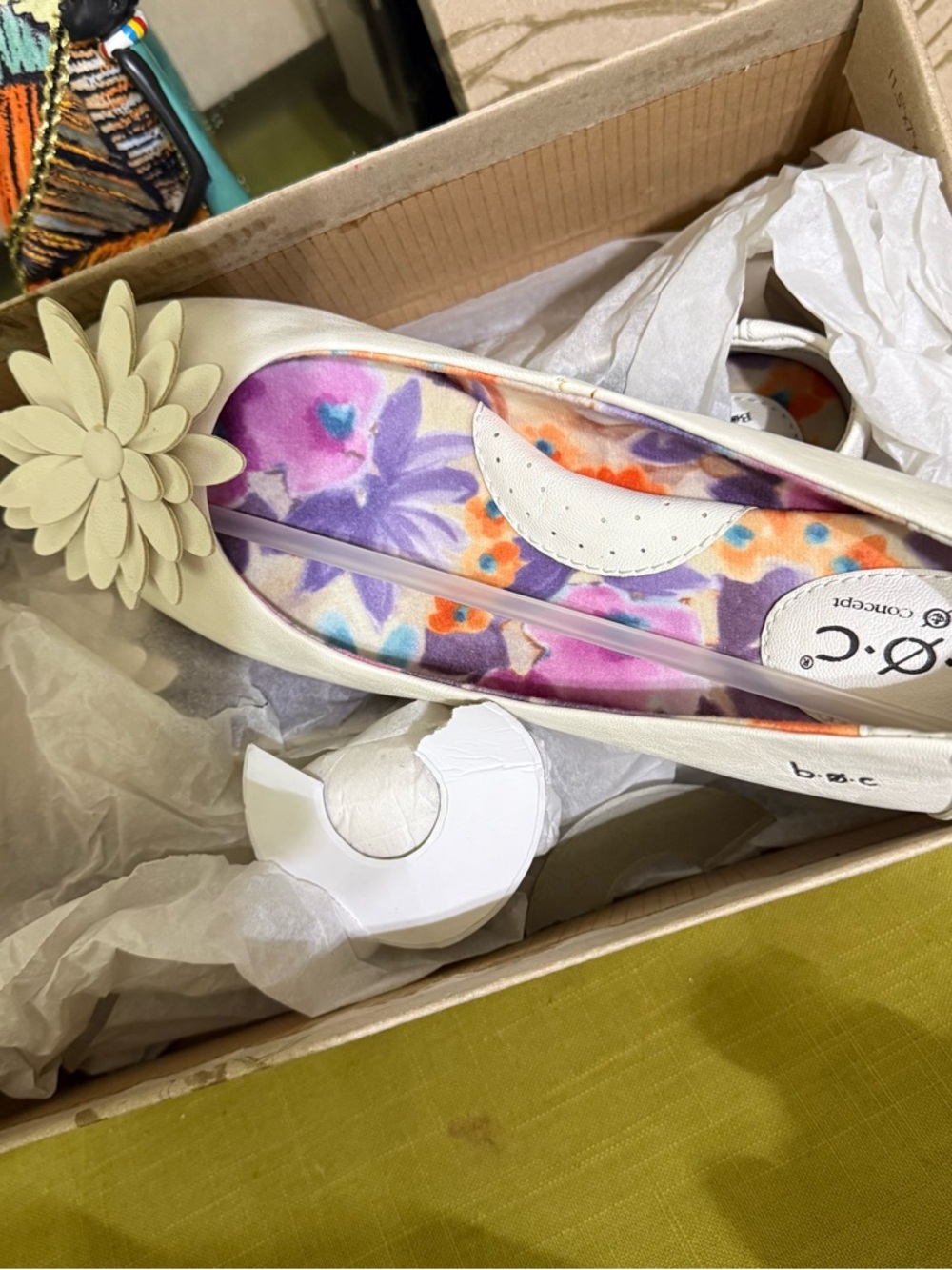 b.o.c. Cream Floral Applique Ballet Flats - Picture 4 of 16
